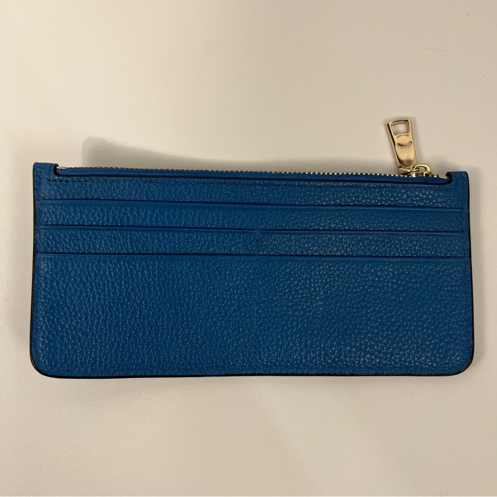 Coach Blue Leather Slim Wallet